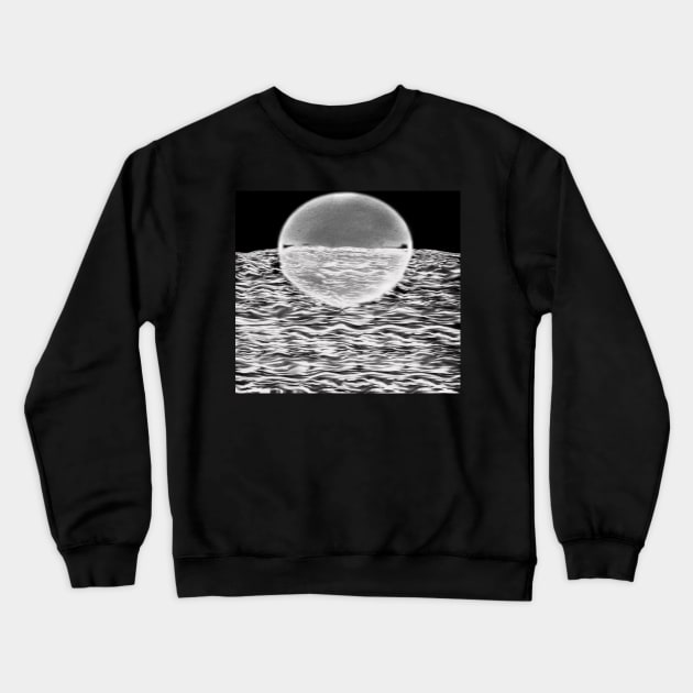 Moon crossing the Sea Crewneck Sweatshirt by byjasonf